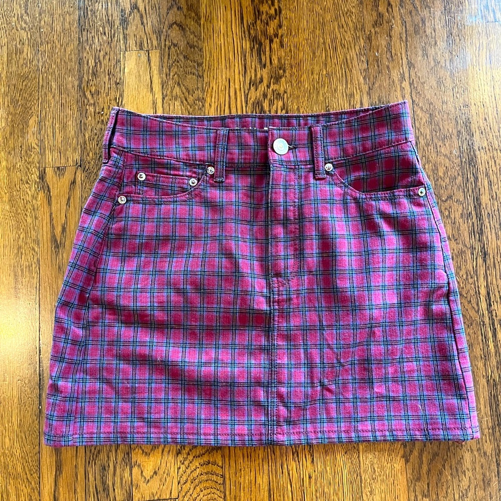American Eagle purple plaid mini skirt size 2 - vintage circa ~2010